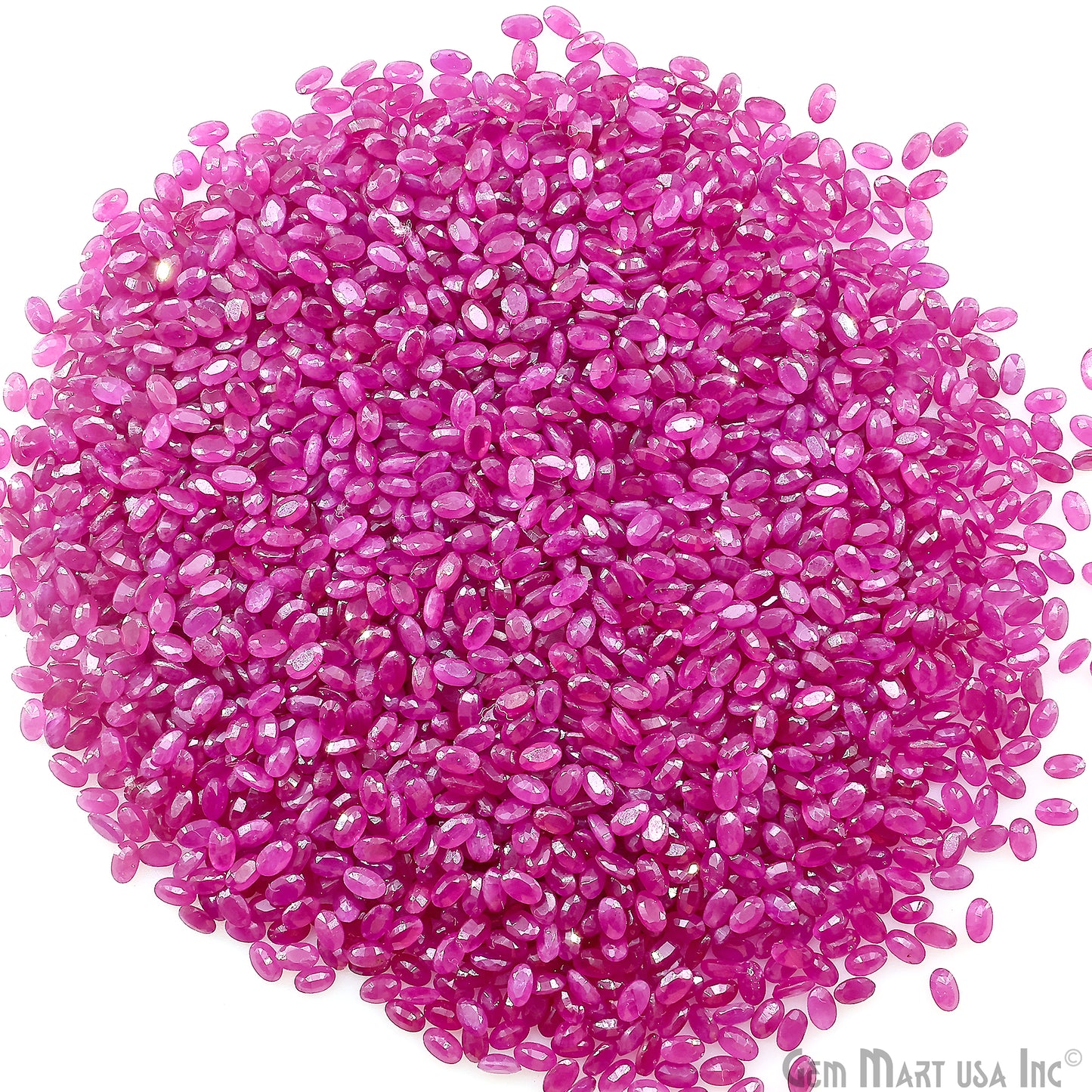 Ruby Wholesale Gemstones, 100% Natural Precious Gems, Pink Faceted Loose Gems, 5x3mm, Oval, 5 Carats