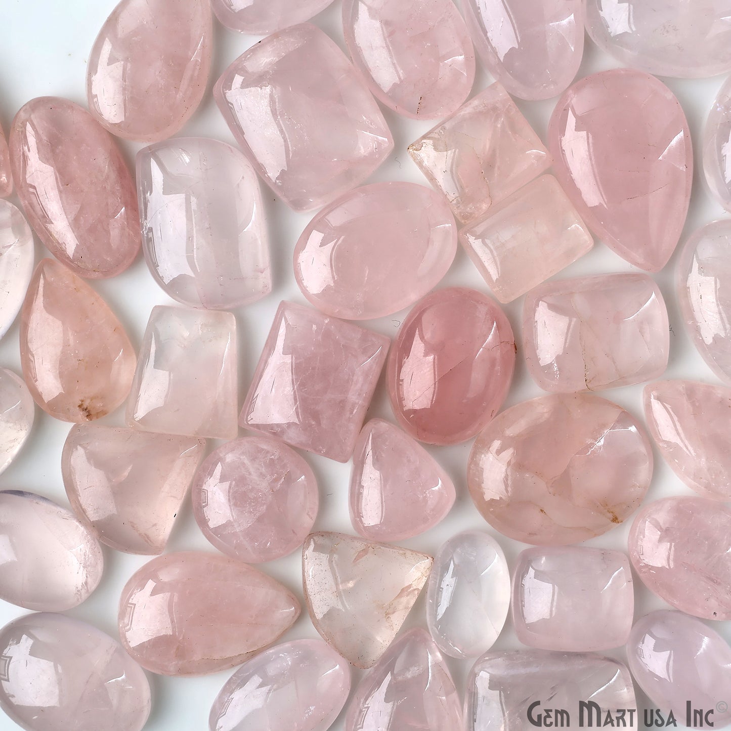 Rose Quartz Mix Shape Cabochon, Natural Rose Quartz, 1.5-2 Inch Pink Healing Crystal for Jewelry Making