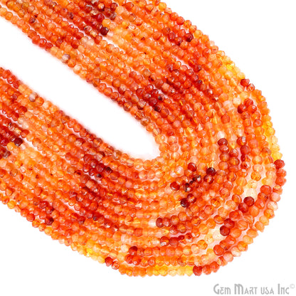Carnelian Faceted Drilled Beads 5-7mm Waist Beads, Rondelle Bead Strand 13 Inch