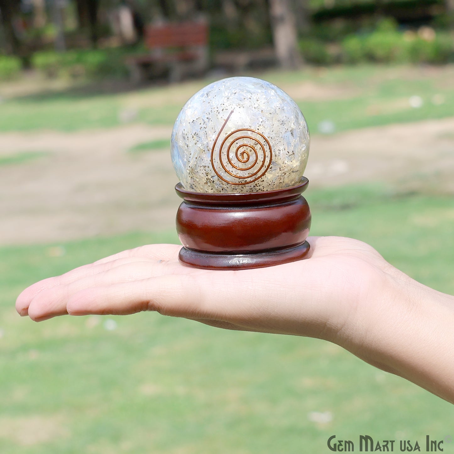 Opalite Healing Gemstone Sphere 2" - Reiki Meditation Ball, Chakra Balancing, Orgone Energy, Spiritual Healing, Home Decor