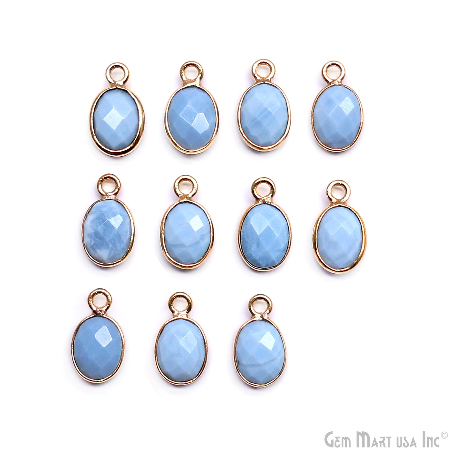 Oval 6x8mm Gold Bezel Single Bail Gemstone Connector