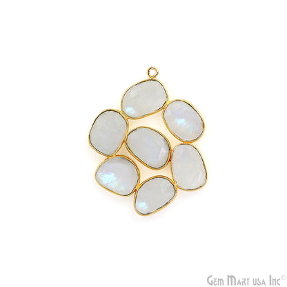 Rainbow Moonstone Gold Plated 37mm Dangle Finding Component