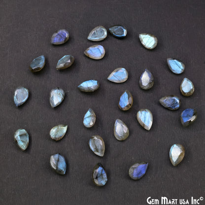 Labradorite Wholesale Gemstones, 100% Natural Semi-Precious Gems, Blue Flash Faceted Loose Gems, 9x13mm, Pears, 4PC Lot