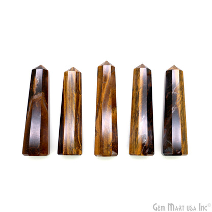 Tiger Eye Gemstone Jumbo Tower Crystal Tower Obelisk Healing Meditation Gemstones 2-3 Inch