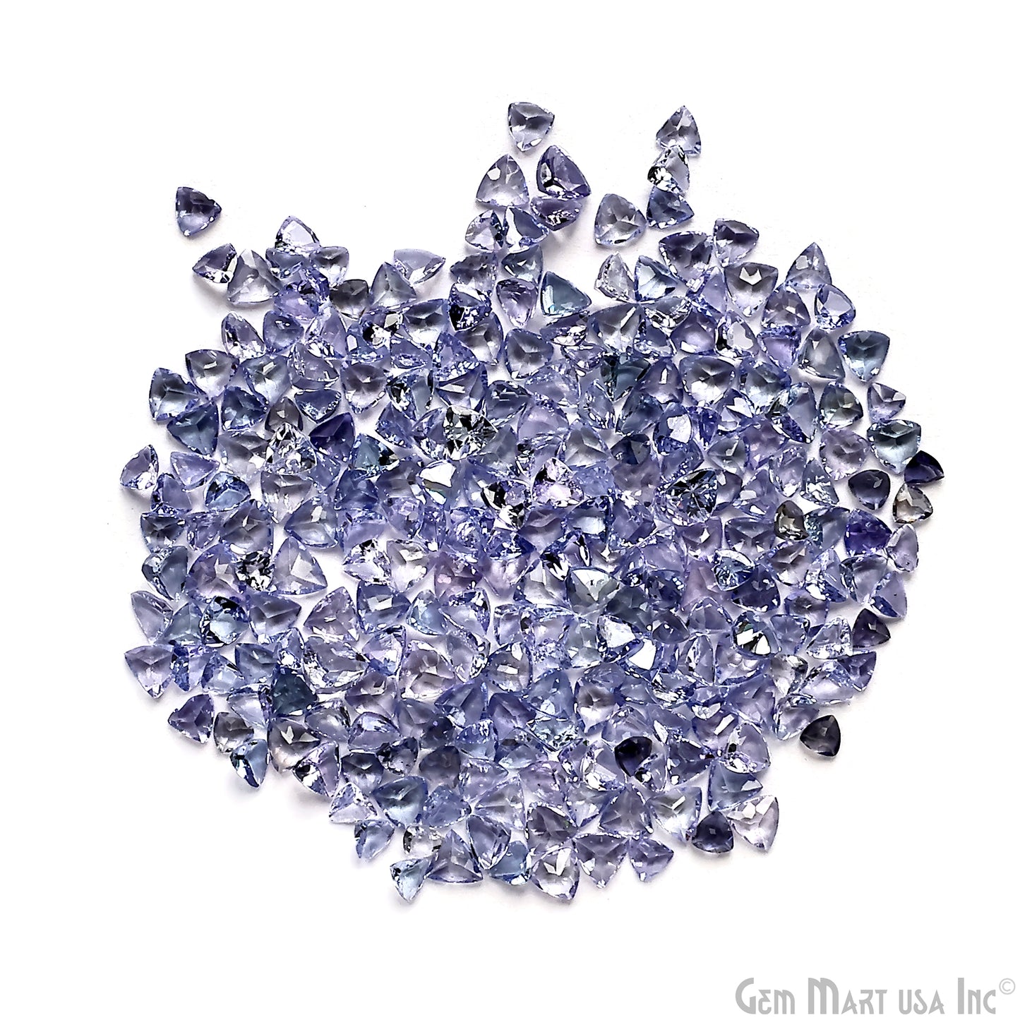 Tanzanite Wholesale Gemstones, 100% Natural Precious Gems, Blue and Purple Faceted Loose Gems, 3-4mm, Trillion, 5 Carats