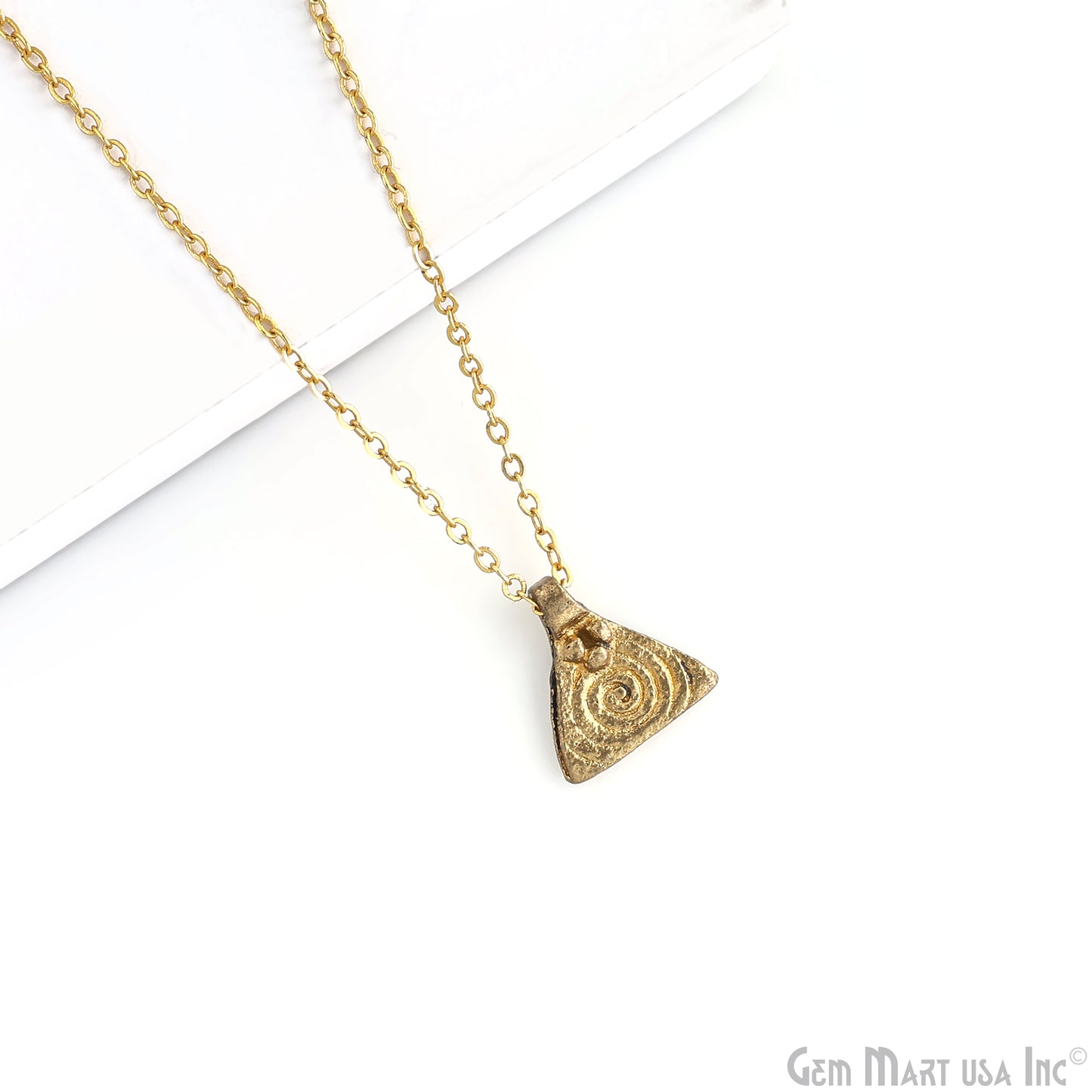 Antique Brass Triangle Spiral Vintage Charms, Gold Plated Boho Tribal Jewelry Findings, Bulk Ethnic Charms lot for Macrame Making