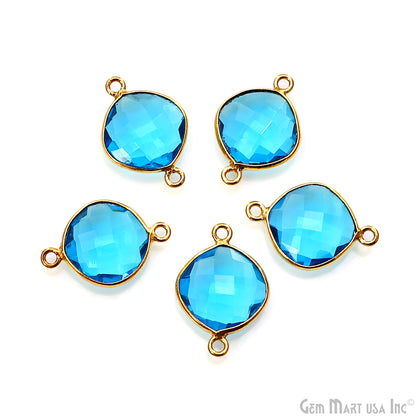 Heart 16mm Single Point Bail Gold Bezel Gemstone Connector