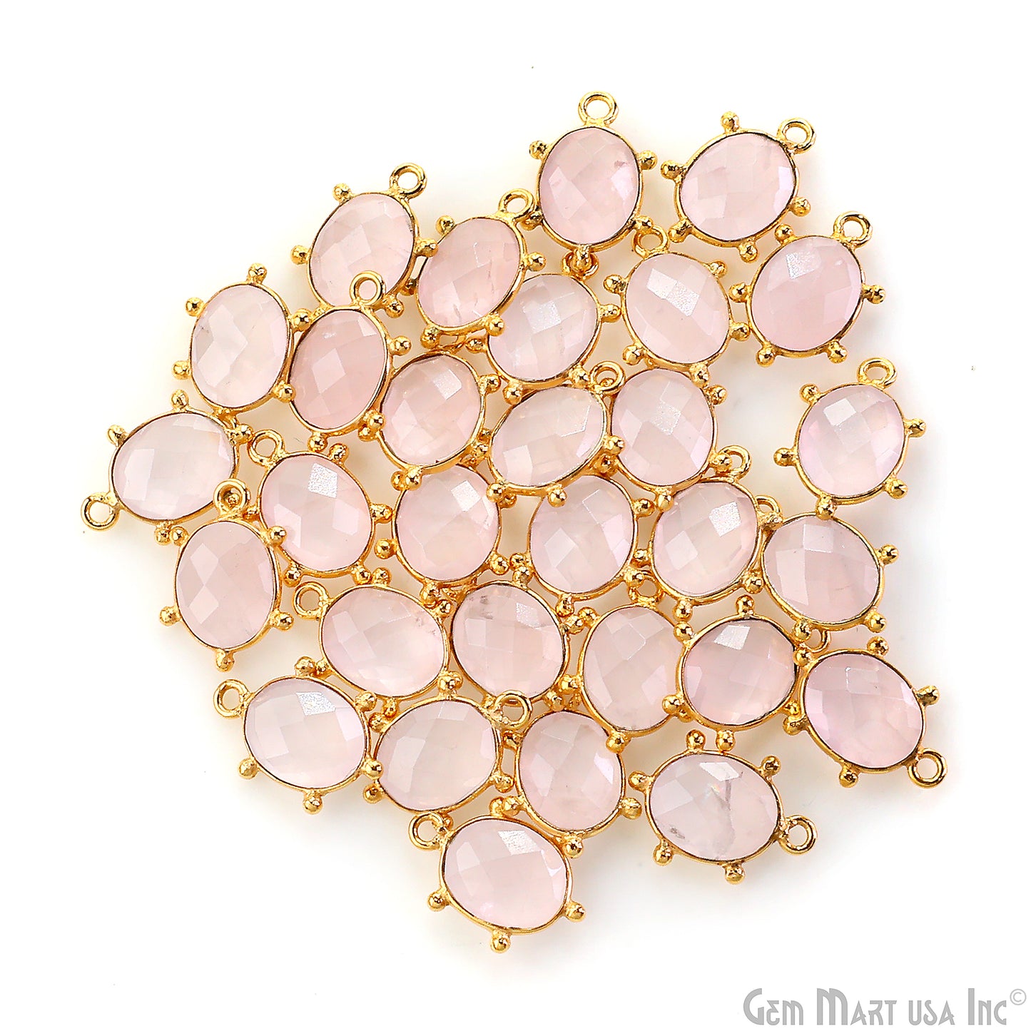 Oval 15x11mm Design Bezel Gold Plated Single Bail Gemstone Connector
