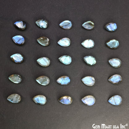 Labradorite Wholesale Gemstones, 100% Natural Semi-Precious Gems, Blue Flash Faceted Loose Gems, 10x14mm, Pears, 2PC Lot