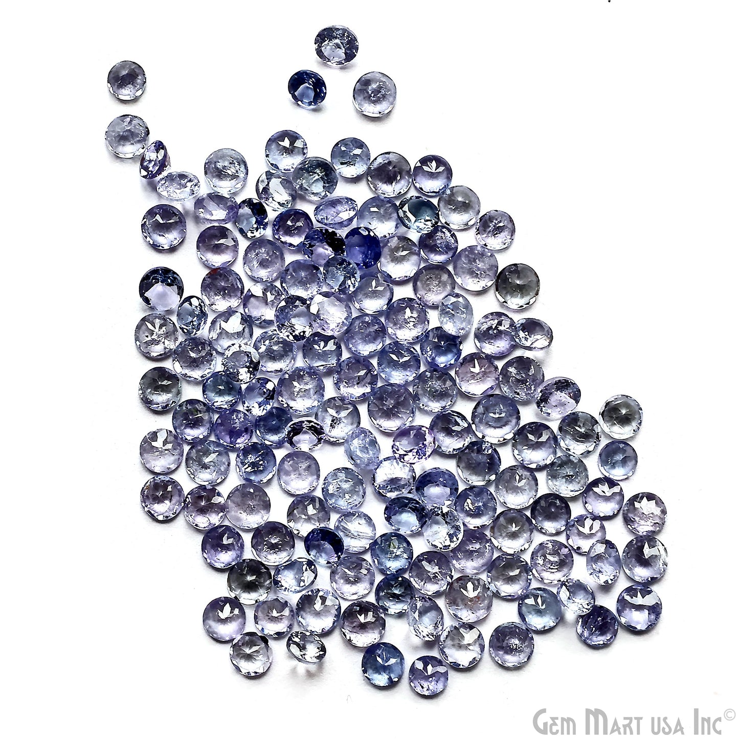 Tanzanite Wholesale Gemstones, 100% Natural Precious Gems, Blue and Purple Faceted Loose Gems, 5mm, Round, 5 Carats