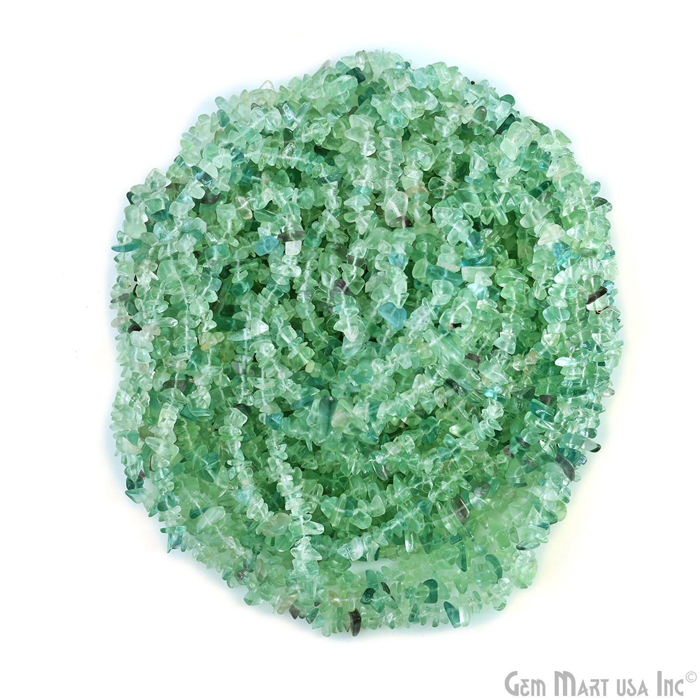 Fluorite Chip Beads, 34 Inch, Natural Chip Strands, Drilled Strung Nugget Beads, 3-7mm, Polished, GemMartUSA (CHFL-70001)