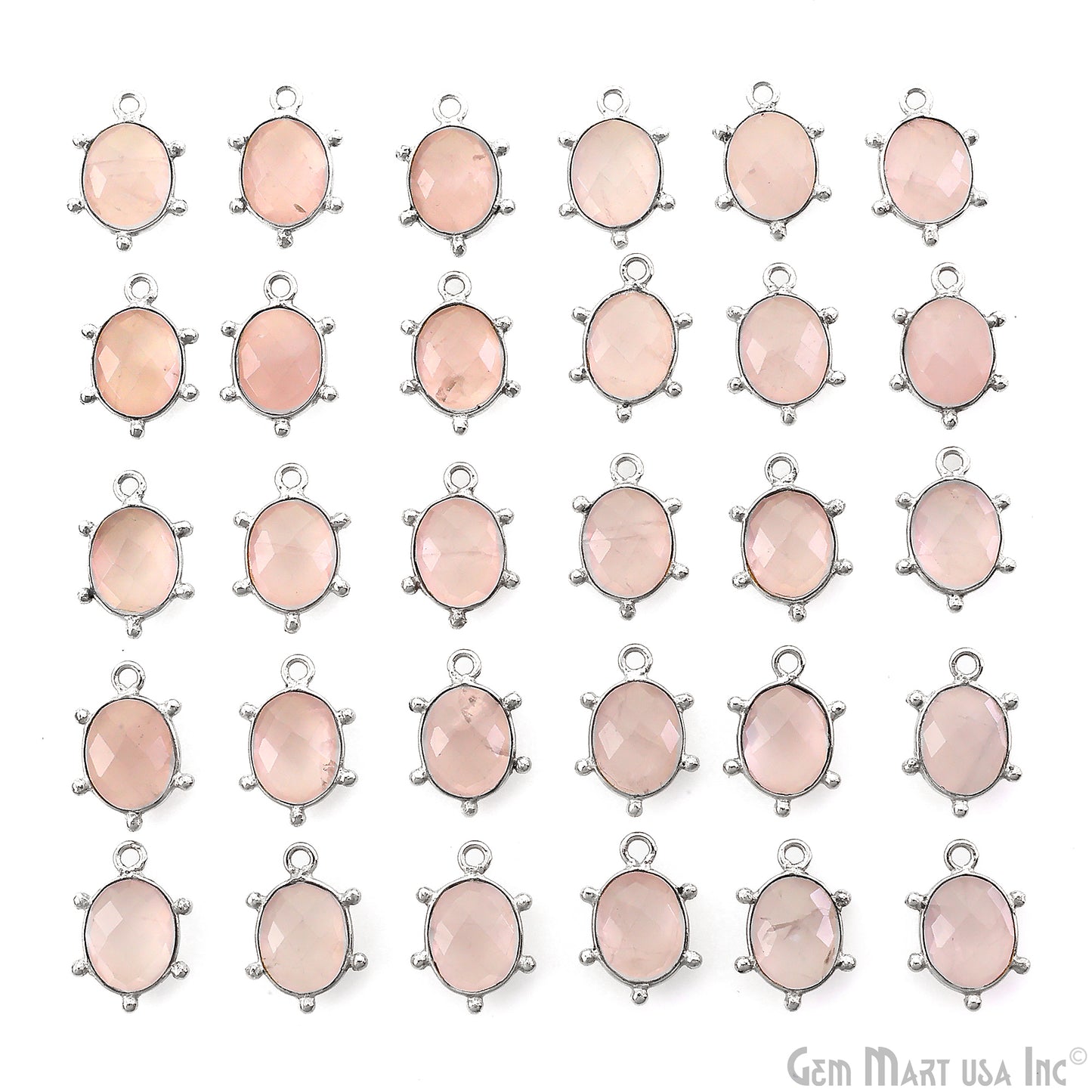 Oval 15x11mm Design Bezel Silver Plated Single Bail Gemstone Connector