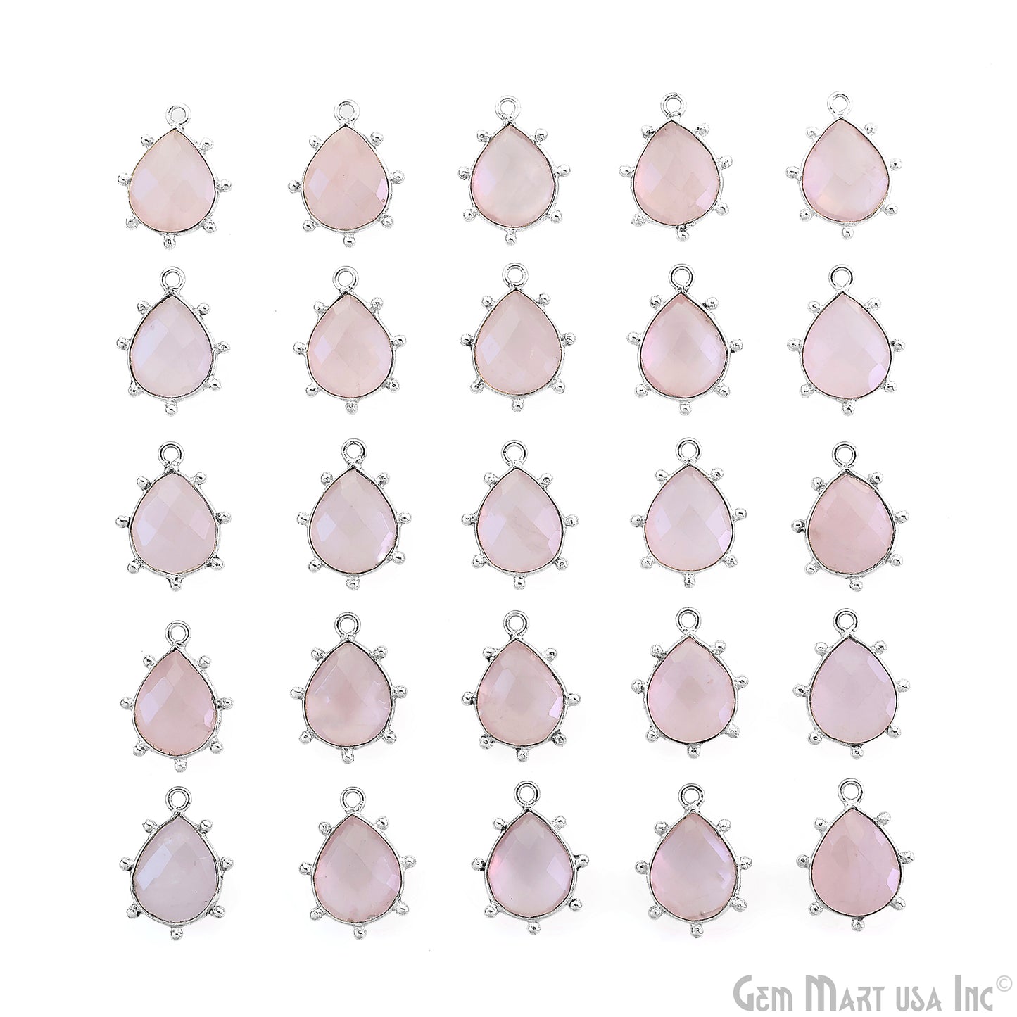 Pears 18x13mm Design Bezel Silver Plated Single Bail Gemstone Connector