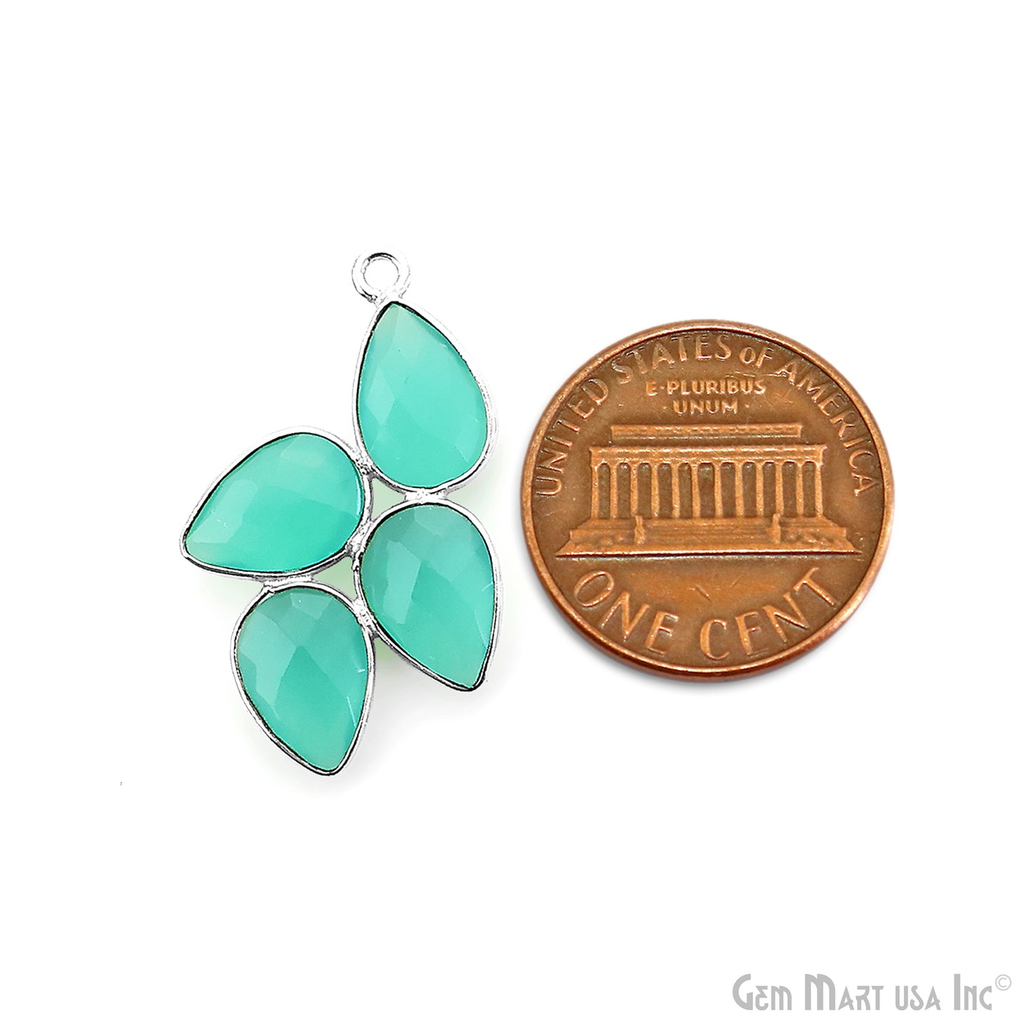 Aqua Chalcedony 30x18mm Single Bail Chandelier Finding Component