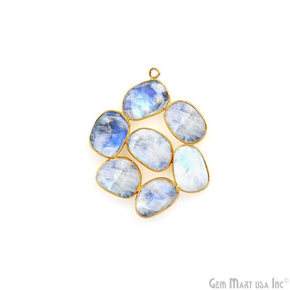 Rainbow Moonstone Gold Plated 37mm Dangle Finding Component