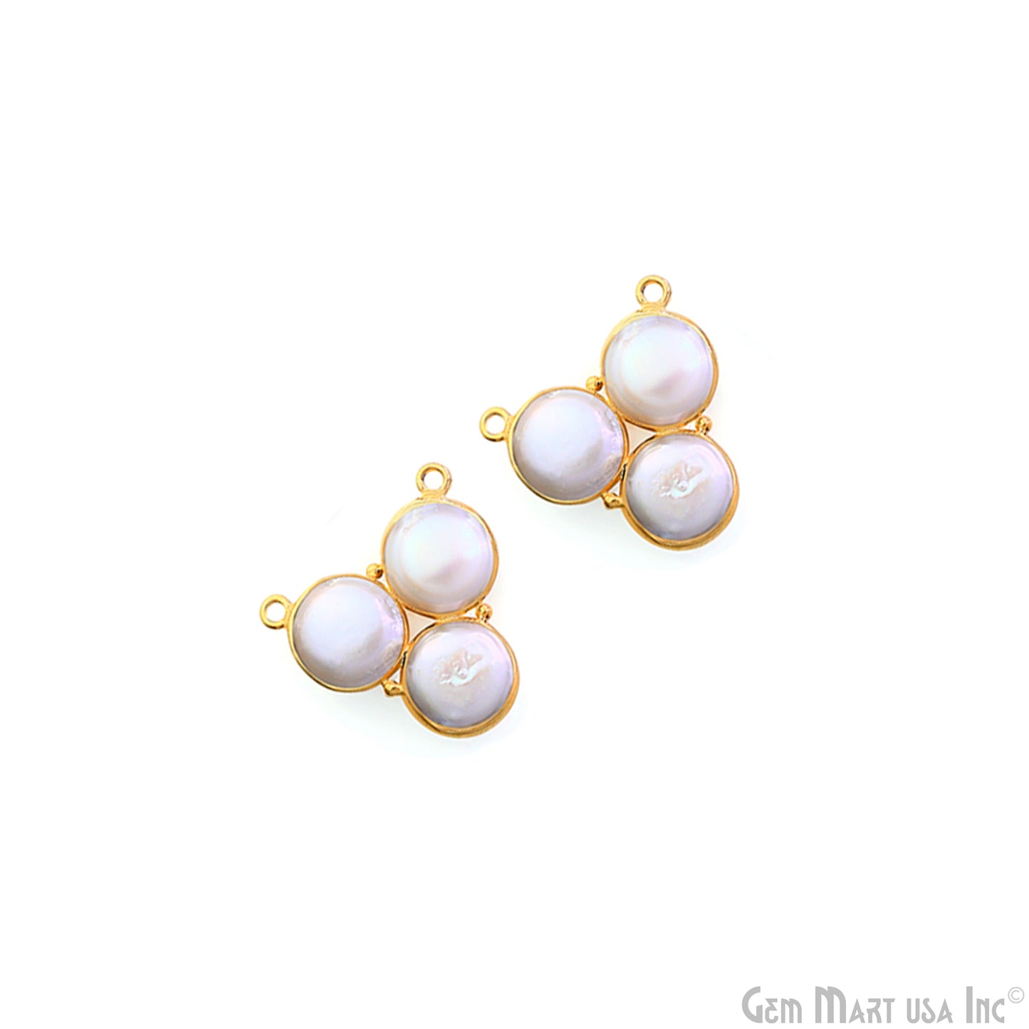 Freshwater Pearl 22x20mm Bezel Double Bail Connector