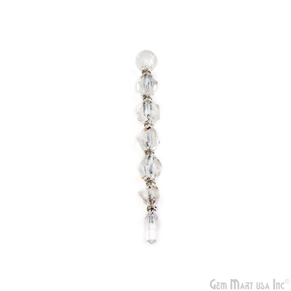 Crystal Round Crystal Wand 6.5Inch, Tumbled Stones with Crystal Ball for Spiritual Healing, Energy Balancing & Aura Cleansing