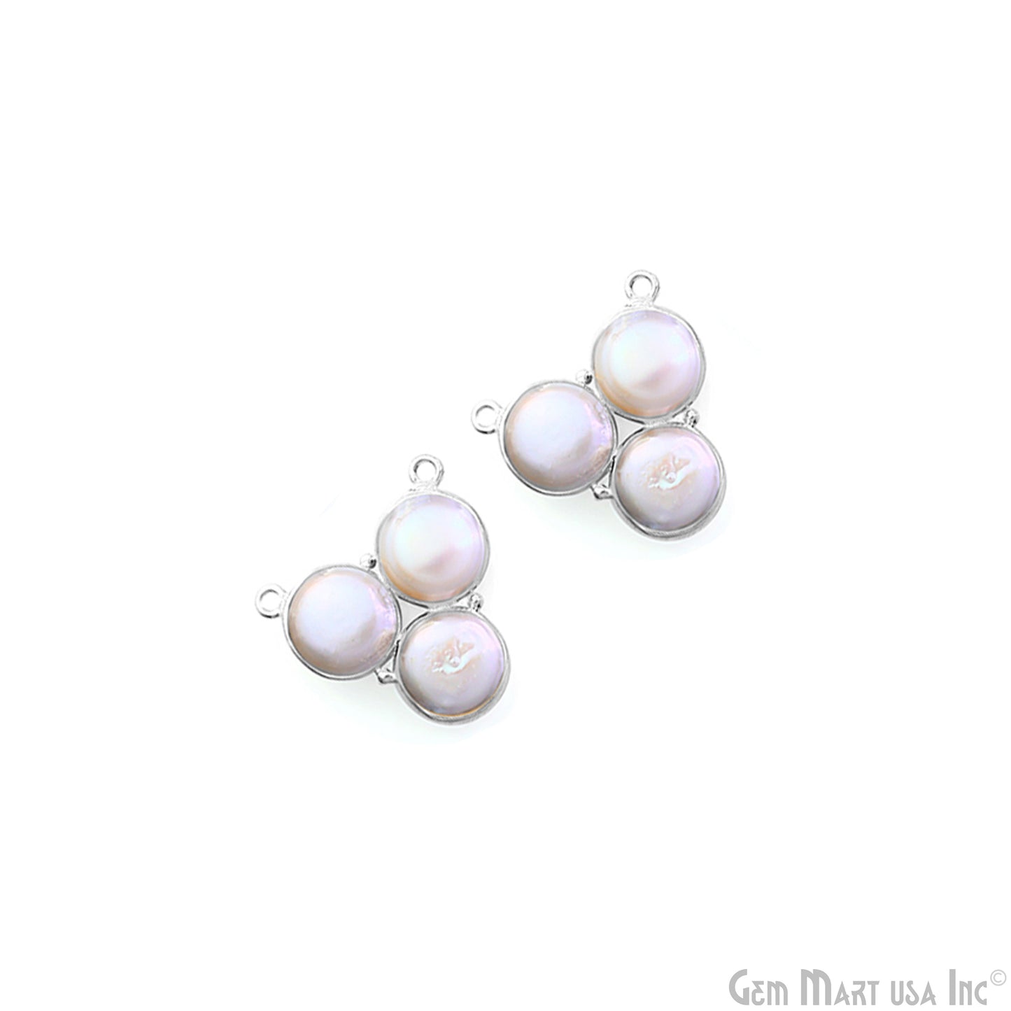 Freshwater Pearl 22x20mm Bezel Double Bail Connector