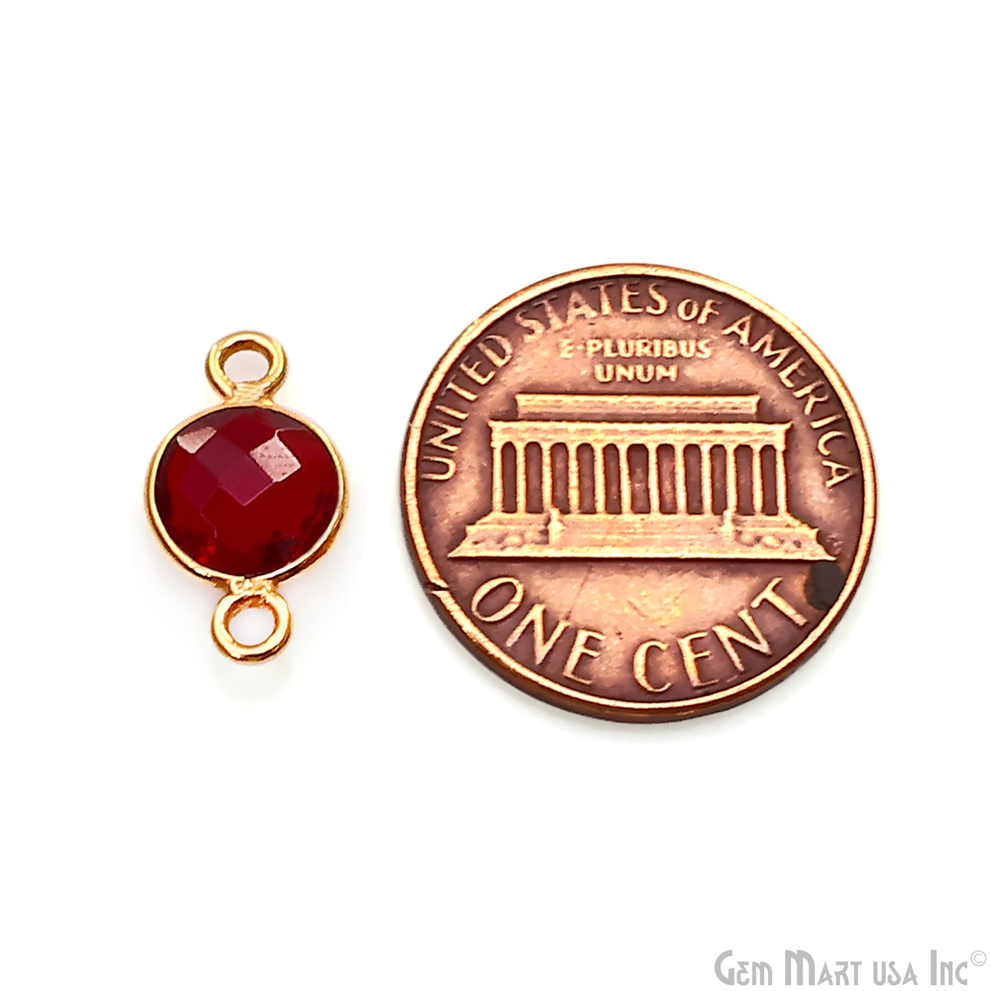 Round 7mm Double Bail Gold Plated Gemstone Bezel Connector