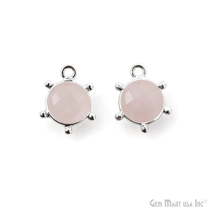 Round 13x11mm Design Bezel Single Plated Single Bail Gemstone Connector