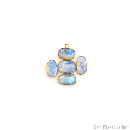 Rainbow Moonstone Gold Plated 34x32mm Dangle Finding Component Earring Enhancer