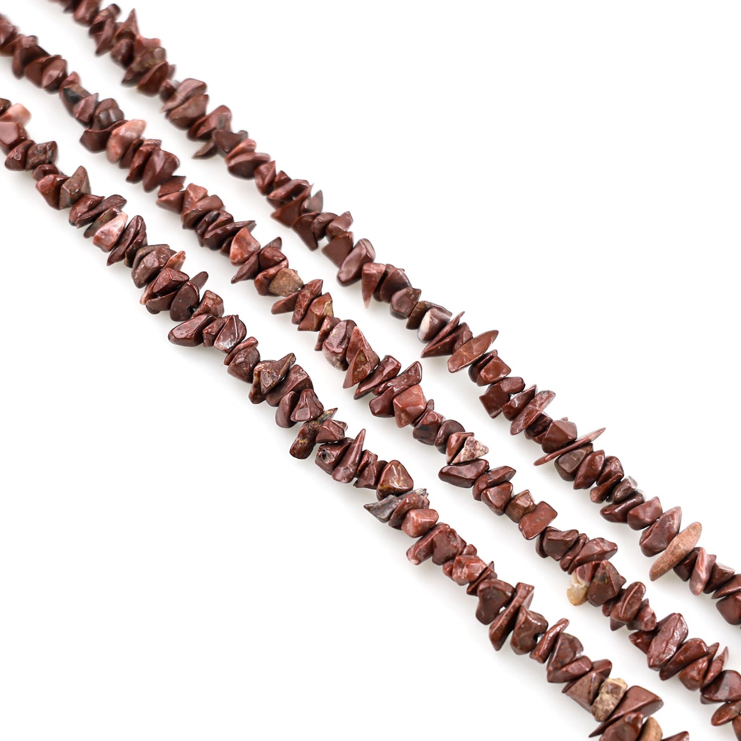 Red Jasper Chip Beads, 34 Inch, Natural Chip Strands, Drilled Strung Nugget Beads, 3-7mm, Polished, GemMartUSA (CHRJ-70001)