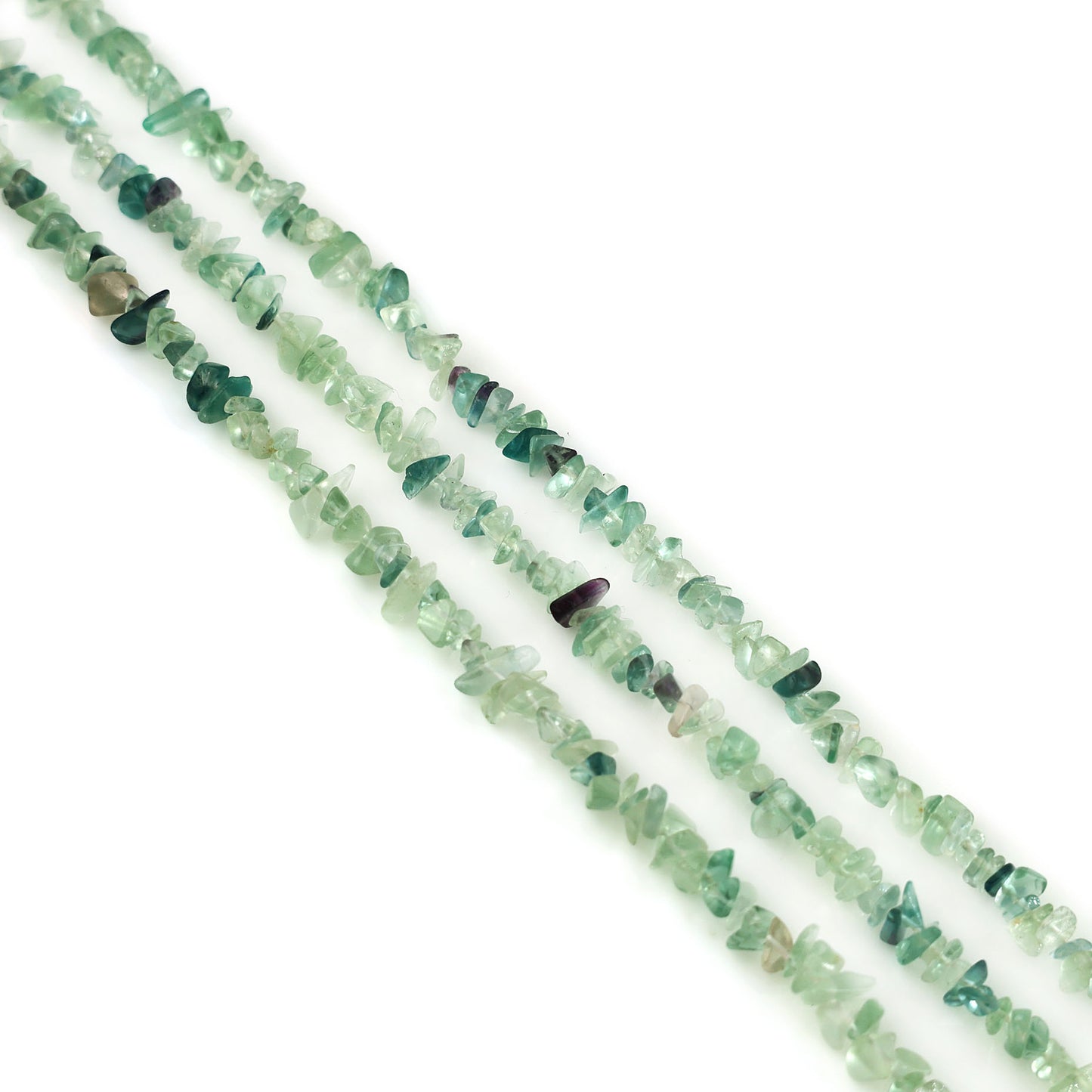 Fluorite Chip Beads, 34 Inch, Natural Chip Strands, Drilled Strung Nugget Beads, 3-7mm, Polished, GemMartUSA (CHFL-70001)