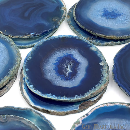 Agate Slice Coaster, Natural Gemstone Coaster, Rock & Crystal Coaster, Organic/Silver/Gold Plated Drinkware