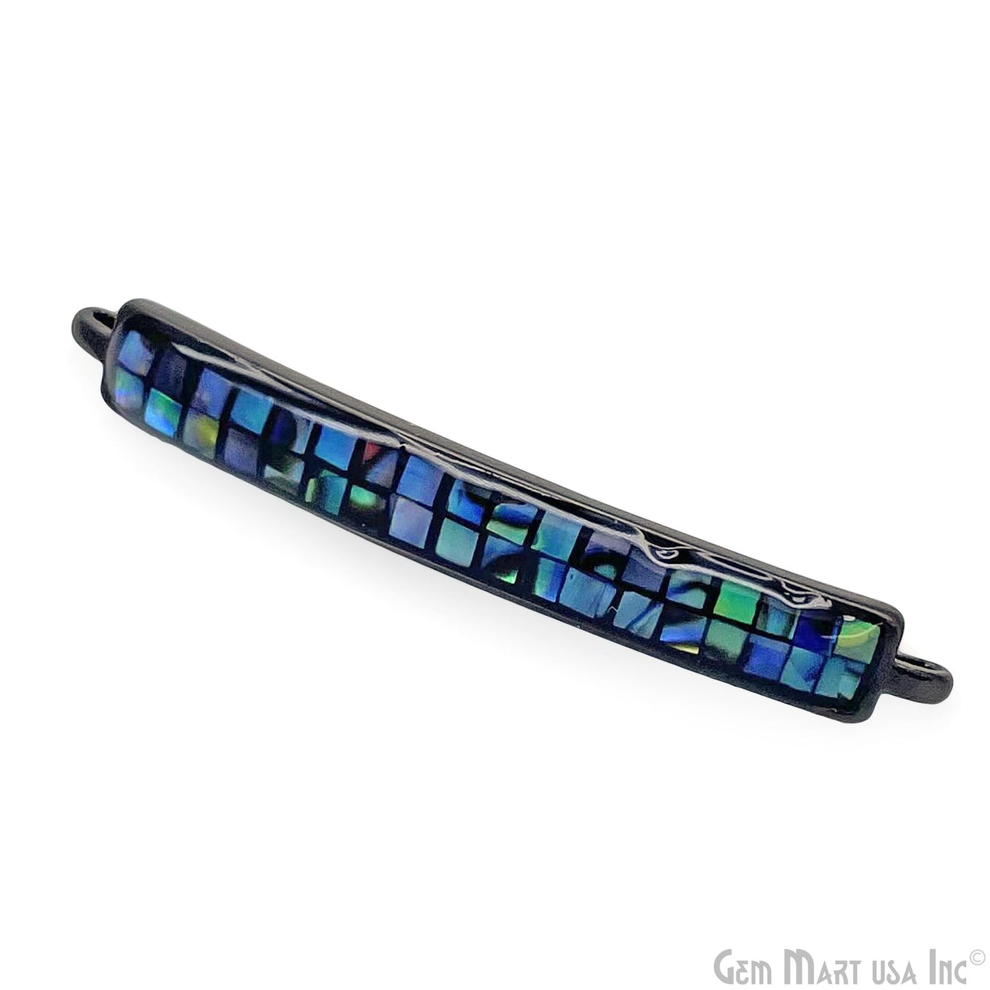 Multi Shell Rectangle 38x5mm Double Bar Pendant Connector Charm Jewelry GemMartUSA