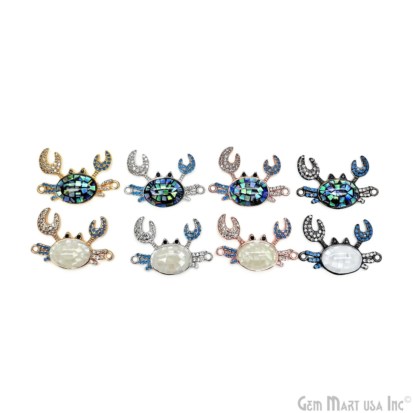 Crab Charm Pendant crab jewelry Cubic Zircon 25x17mm Pendant Charm Jewelry GemMartUSA