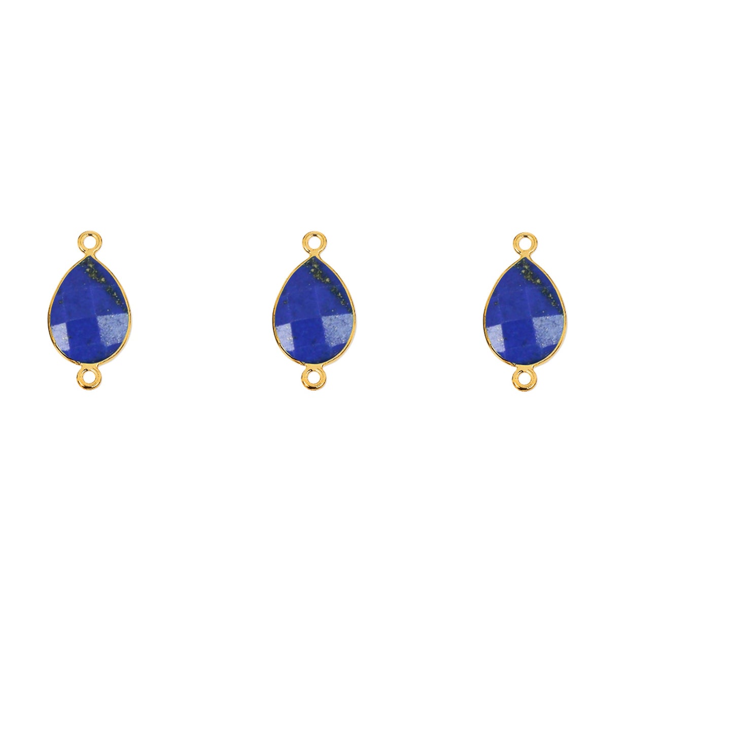 Pear Double Bail Gold Bezel 8x12mm Gemstone Connector