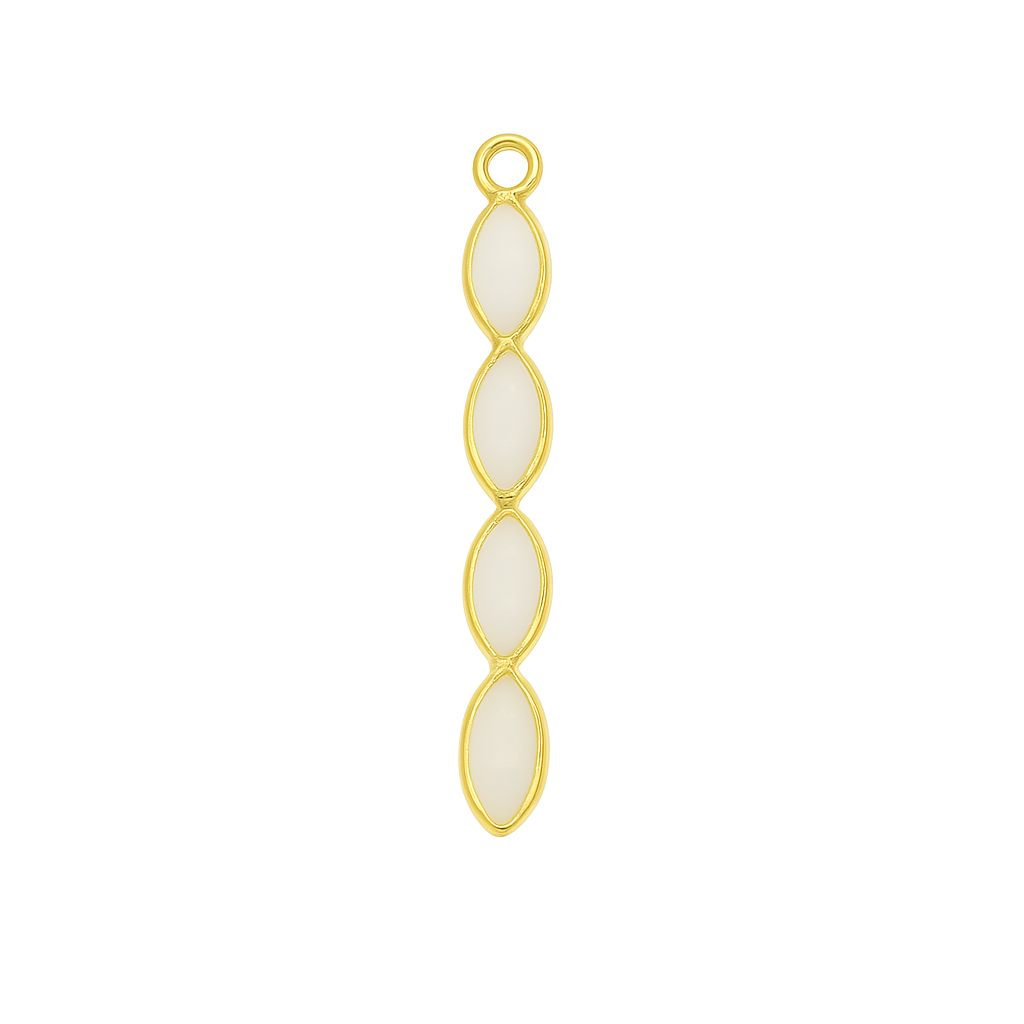 DIY White Agate Gold Plated 29x4mm Line Chandelier Finding Component