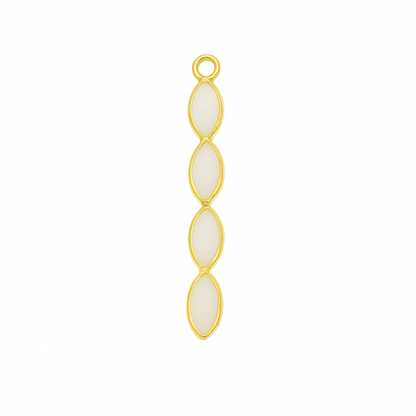 DIY White Agate Gold Plated 29x4mm Line Chandelier Finding Component
