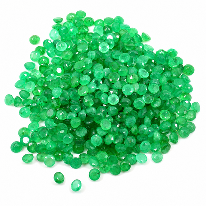 Emerald Wholesale Gemstones, 100% Natural Semi-Precious Gems, Green Faceted Loose Gems, 4mm, Round, 5 Carats