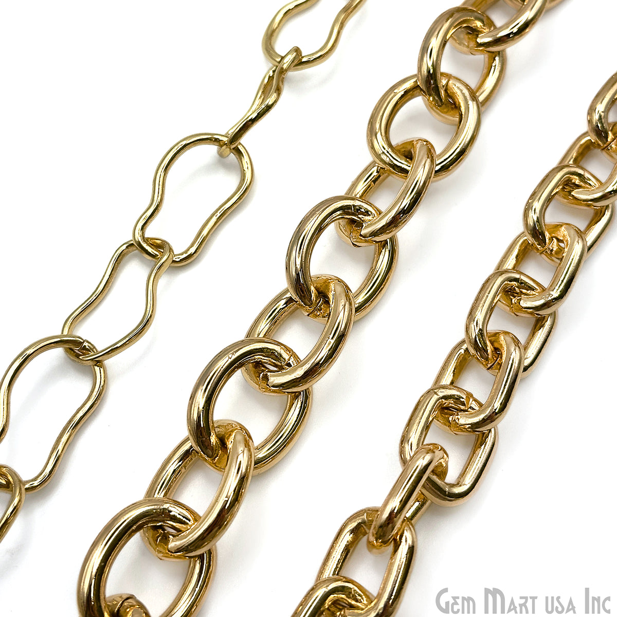 Gold Plated Chain Bulk Lot, Chunky Link Finding Chain, Wholesale Thick Jewelry Chain, Necklace Bracelet, DIY Jewelry Starter Kit, 9+ ft