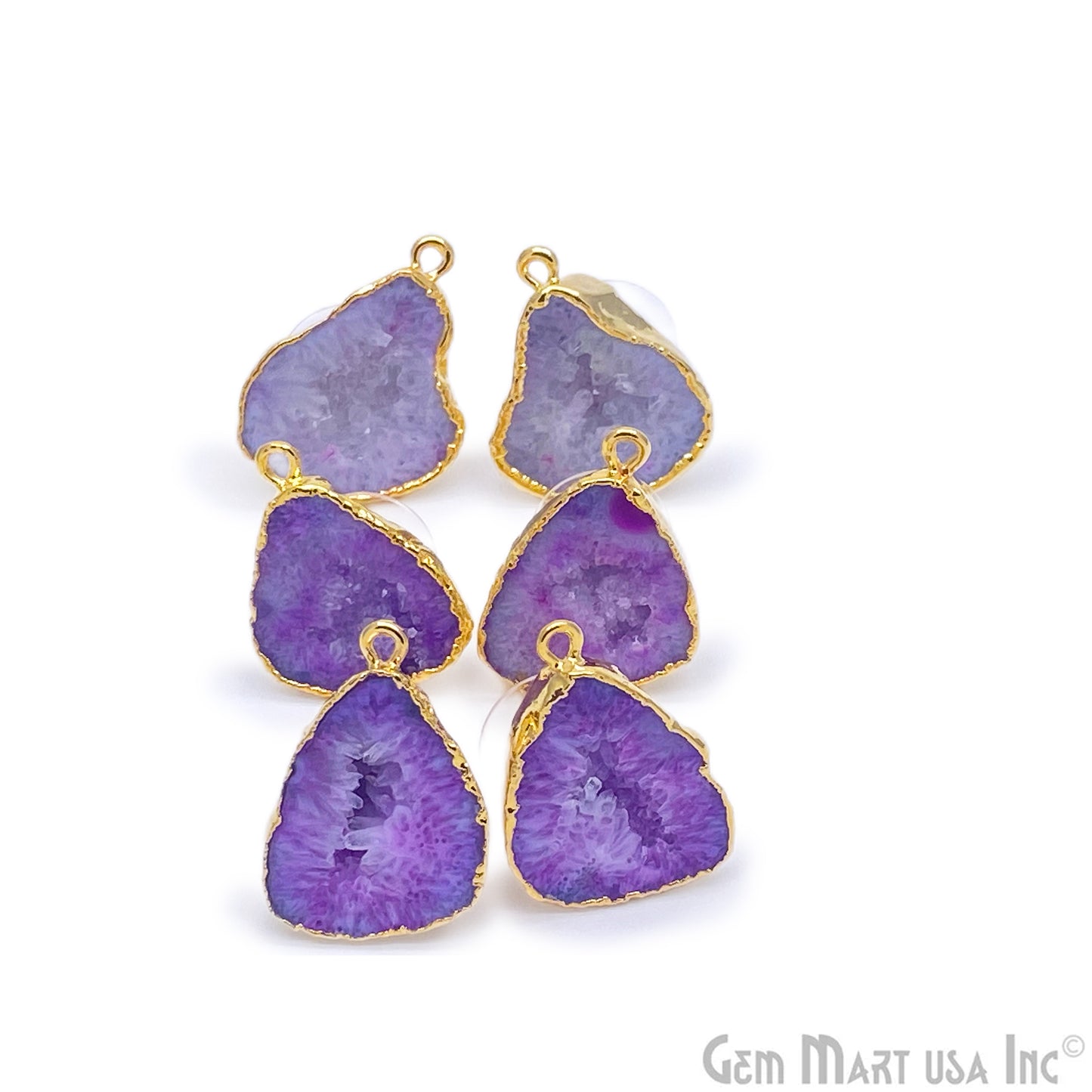 DIY Geode Druzy 28x18mm Gold Electroplated Loop Connector Studs Earrings