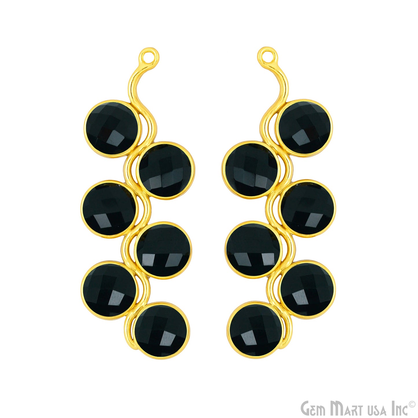 Wavy Design 41x20mm Gold Plated Gemstone Bezel Component
