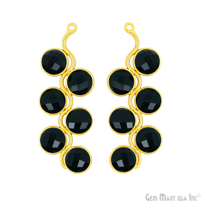 Wavy Design 41x20mm Gold Plated Gemstone Bezel Component