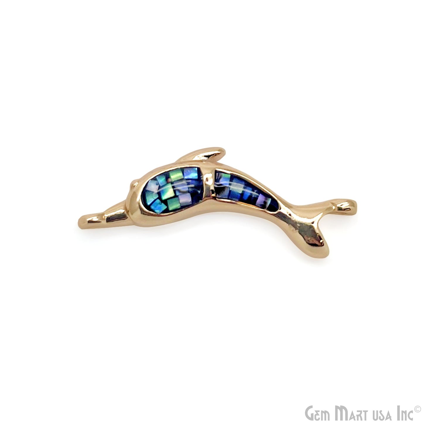 Shell Dolphin Fish Charm Pendant 24x8mm Single Bail Bracelet Charm Jewelry GemMartUSA