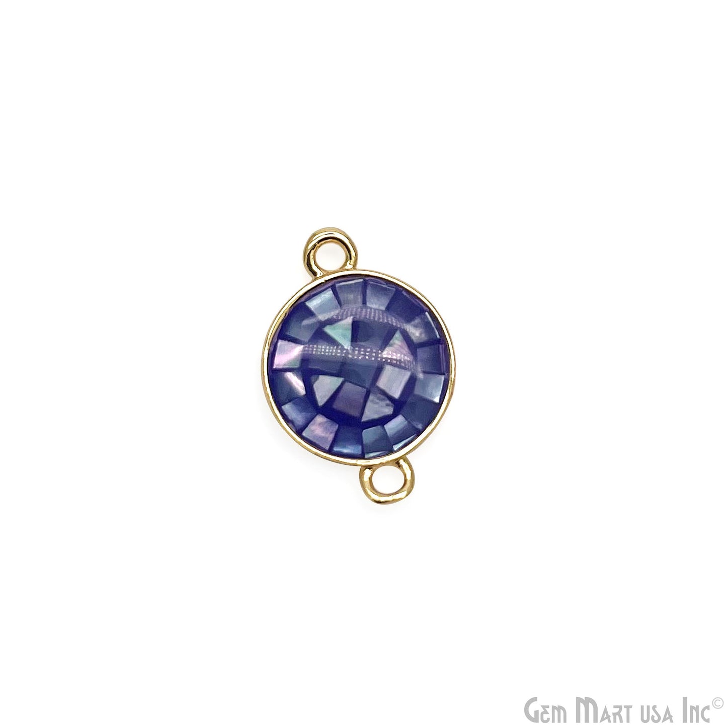 Shell Round Shape 10mm Double Bail Connector Charm Jewelry GemMartUSA