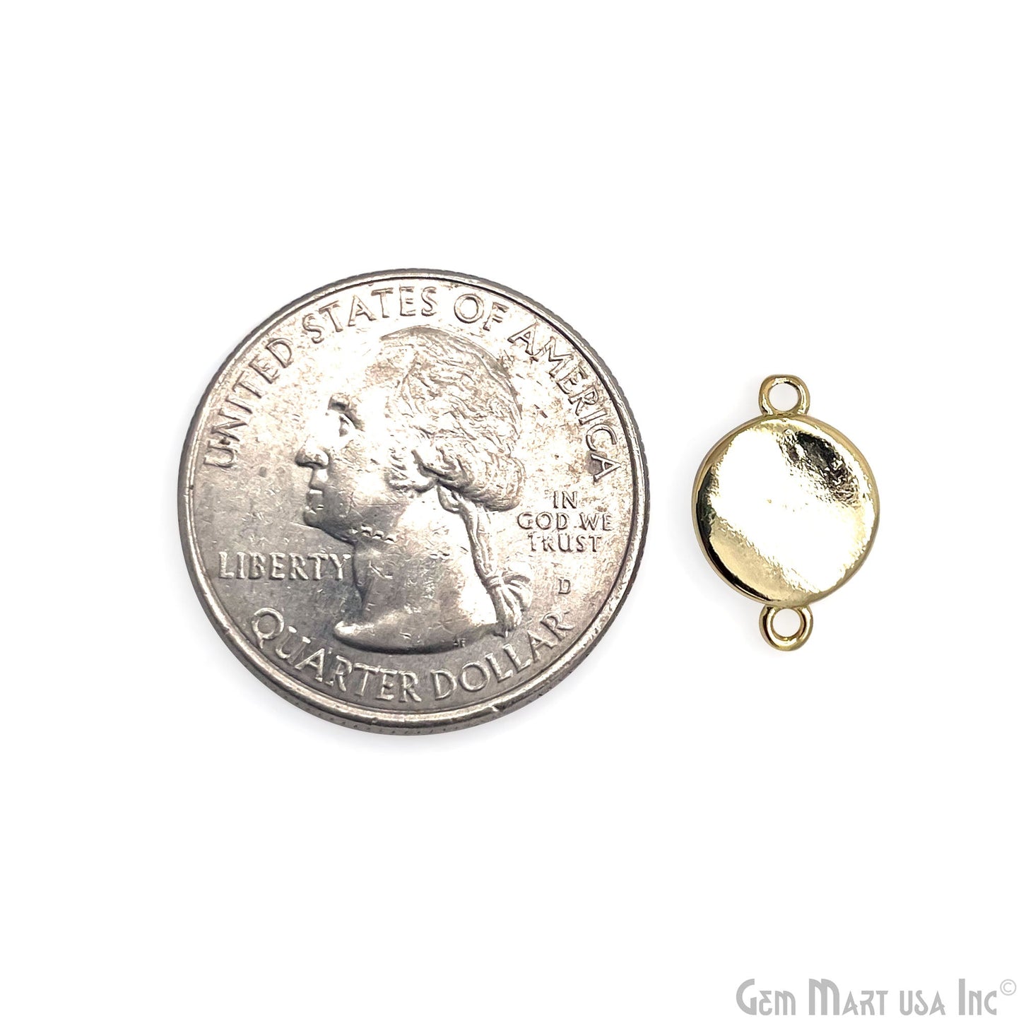 Shell Round Shape 10mm Double Bail Connector Charm Jewelry GemMartUSA