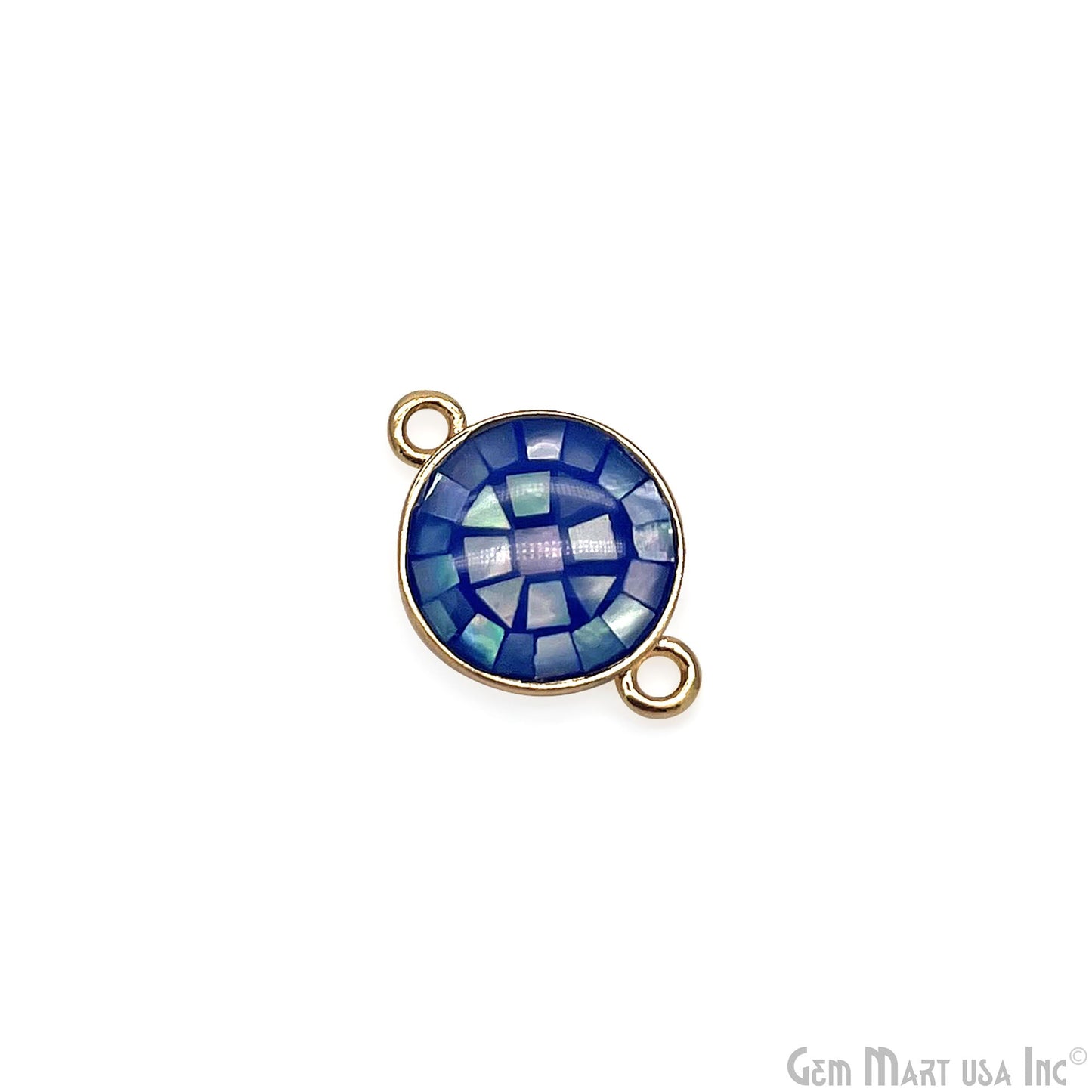 Shell Round Shape 10mm Double Bail Connector Charm Jewelry GemMartUSA