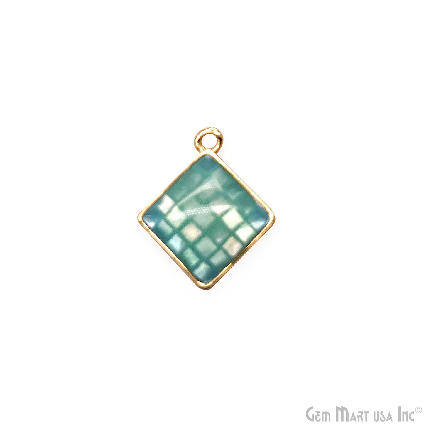 Shell Square Shape 14mm Single Bail Connector Charm Jewelry GemMartUSA