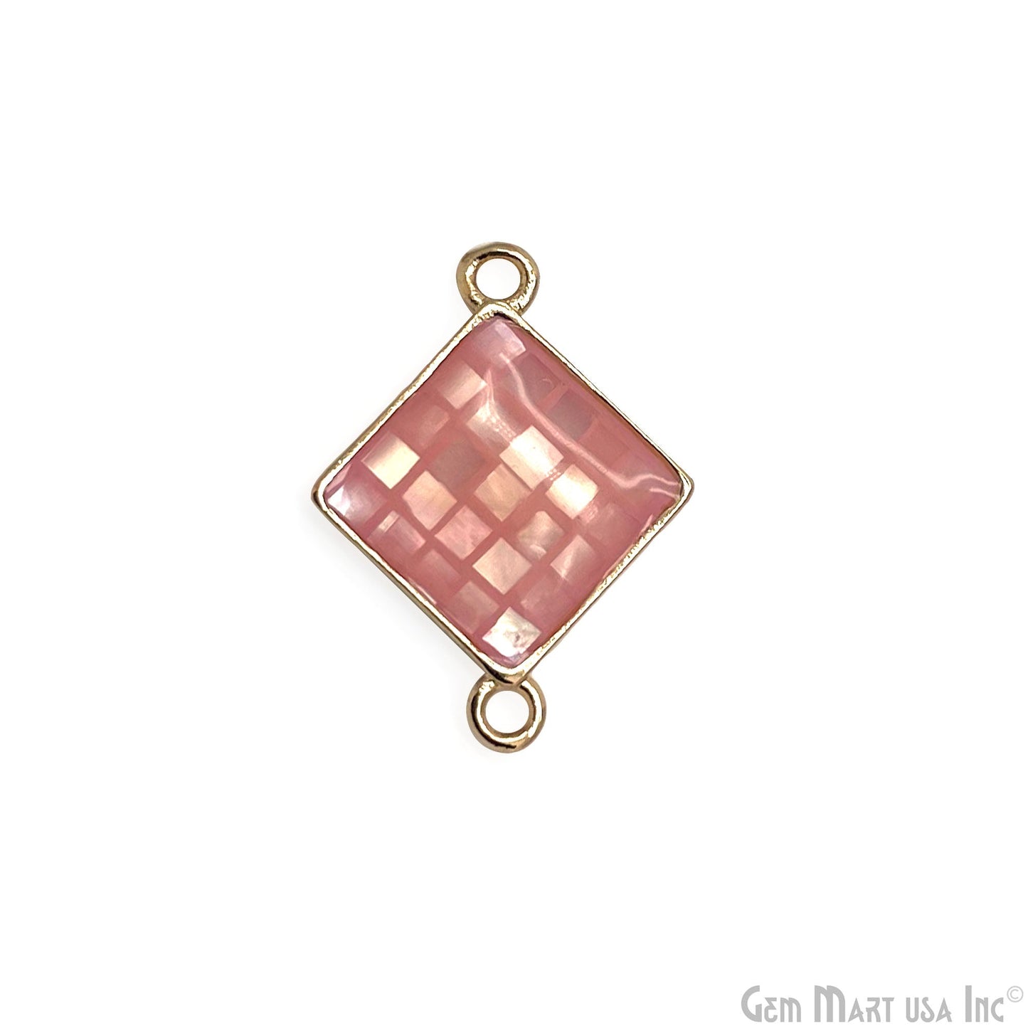 Shell Square Shape 14mm Double Bail Connector Charm Jewelry GemMartUSA
