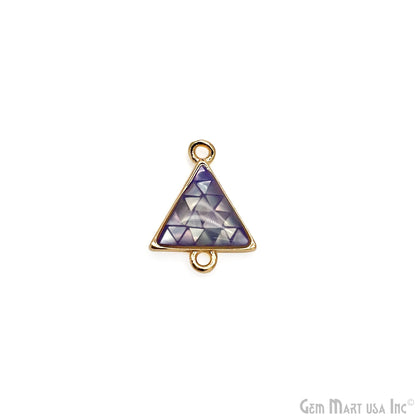 Shell Triangle Shape 15x11mm Double Bail Connector Charm Jewelry GemMartUSA