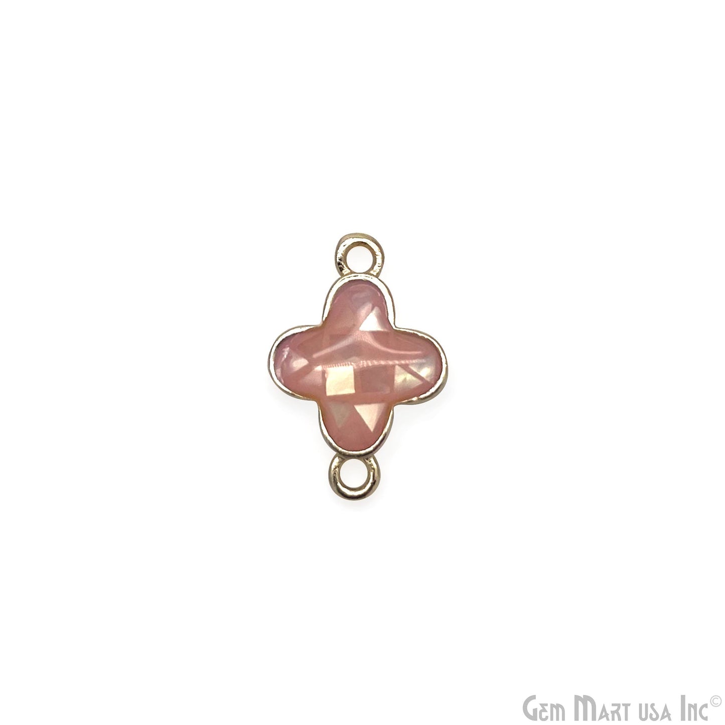 Shell Charm Clover 10mm Double Bail Bracelet Charm Pendant  Jewelry GemMartUSA