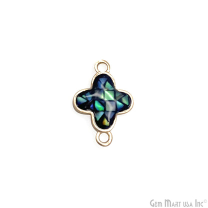 Shell Charm Clover 10mm Double Bail Bracelet Charm Pendant  Jewelry GemMartUSA