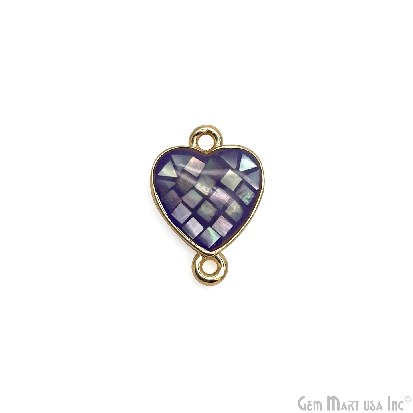 Shell Charm Heart 14x10mm Double Bail Bracelet Charm Pendant  Jewelry GemMartUSA