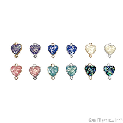 Shell Charm Heart 14x10mm Double Bail Bracelet Charm Pendant  Jewelry GemMartUSA