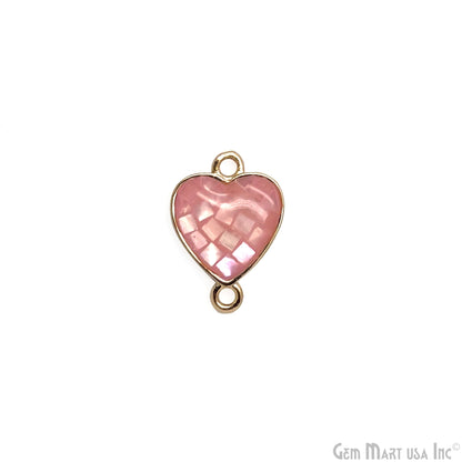 Shell Charm Heart 14x10mm Double Bail Bracelet Charm Pendant  Jewelry GemMartUSA